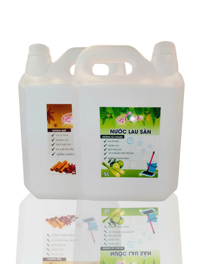 Combo Nước Lau Sàn Hương Quế & Sả Chanh 5 Lít. Giá Lẻ Siêu Tiết Kiệm